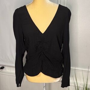 H&M Black V-Neck Blouse